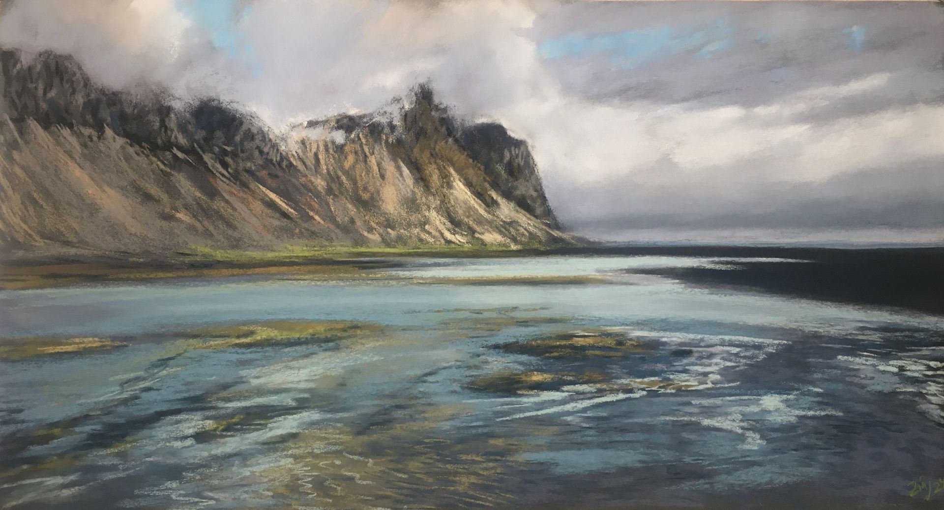 Unter dem Nordhimmel, wieder - Pastell, 32x60cm (2024) Unter dem Nordhimmel, wieder - Pastell, 32x60cm (2024)