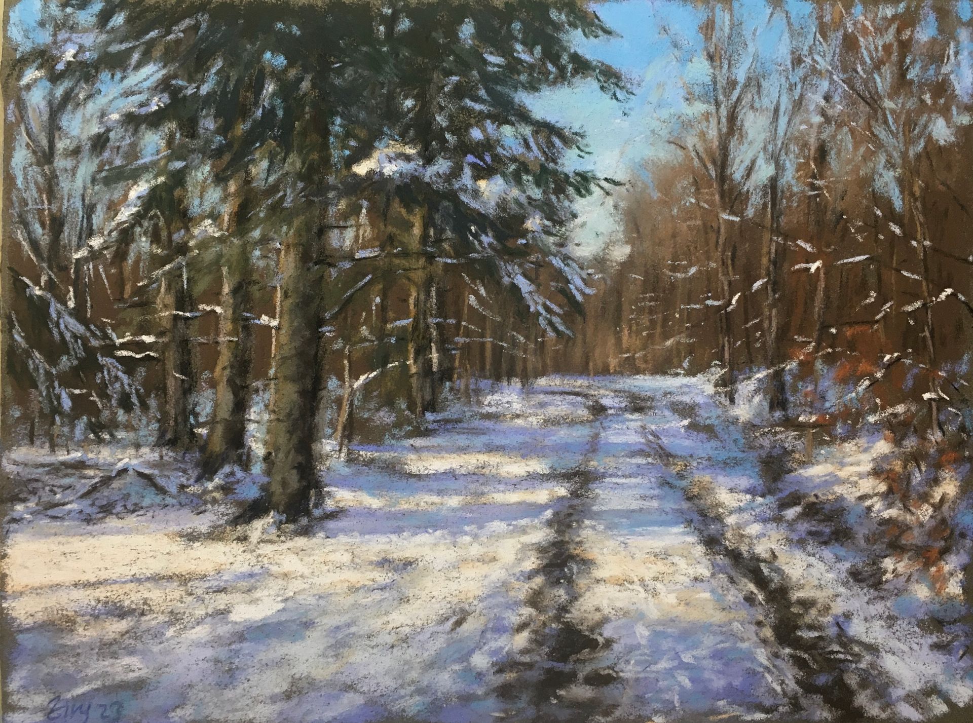 Waldweg - Pastell, 25x32cm (2023) Waldweg - Pastell, 25x32cm (2023)