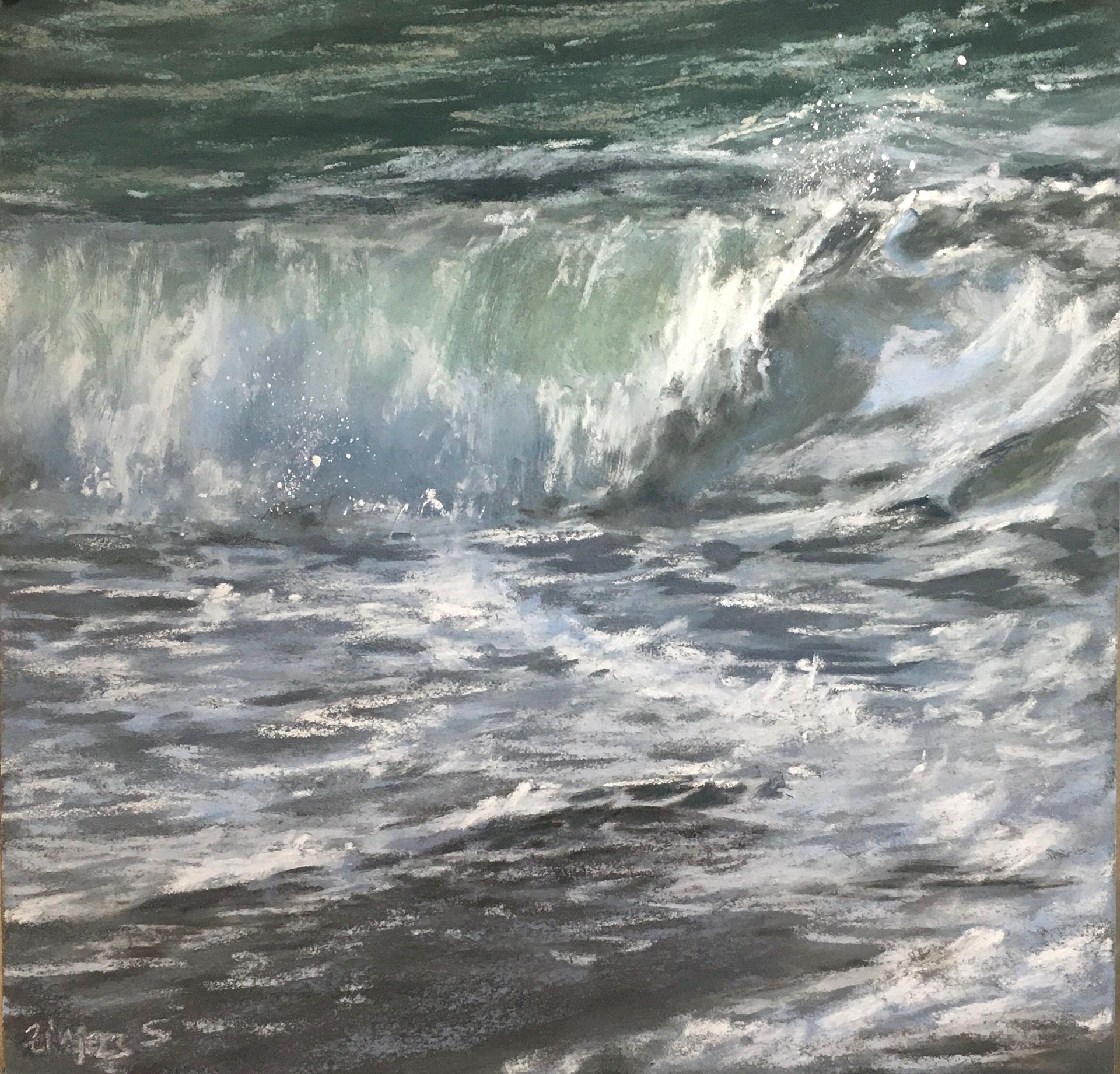 Wellendetail - Pastell, 25x25cm (2023) Wellendetail - Pastell, 25x25cm (2023)