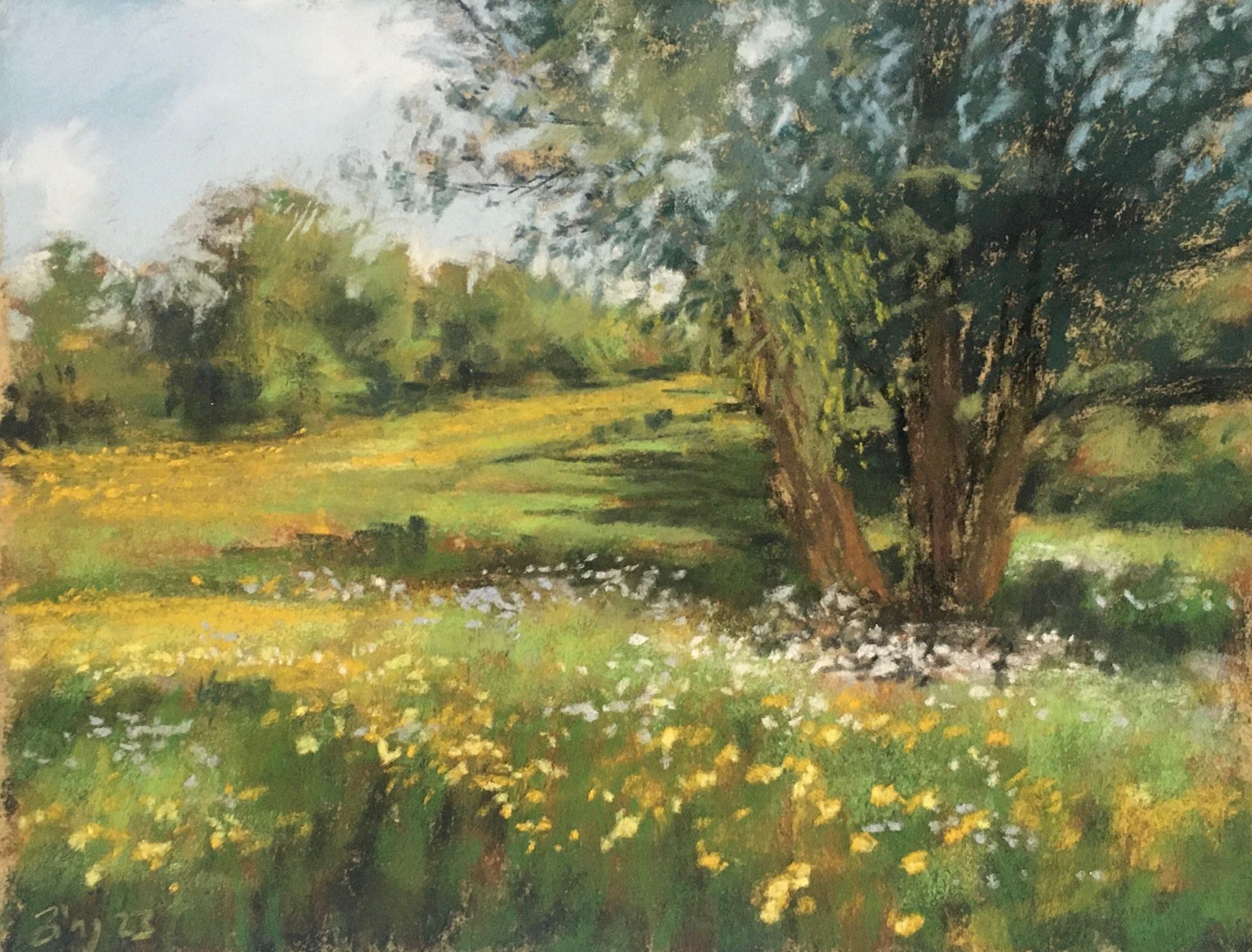 Wiese im Frühling - Pastell, 25x32cm (2023) Wiese im Frühling - Pastell, 25x32cm (2023)