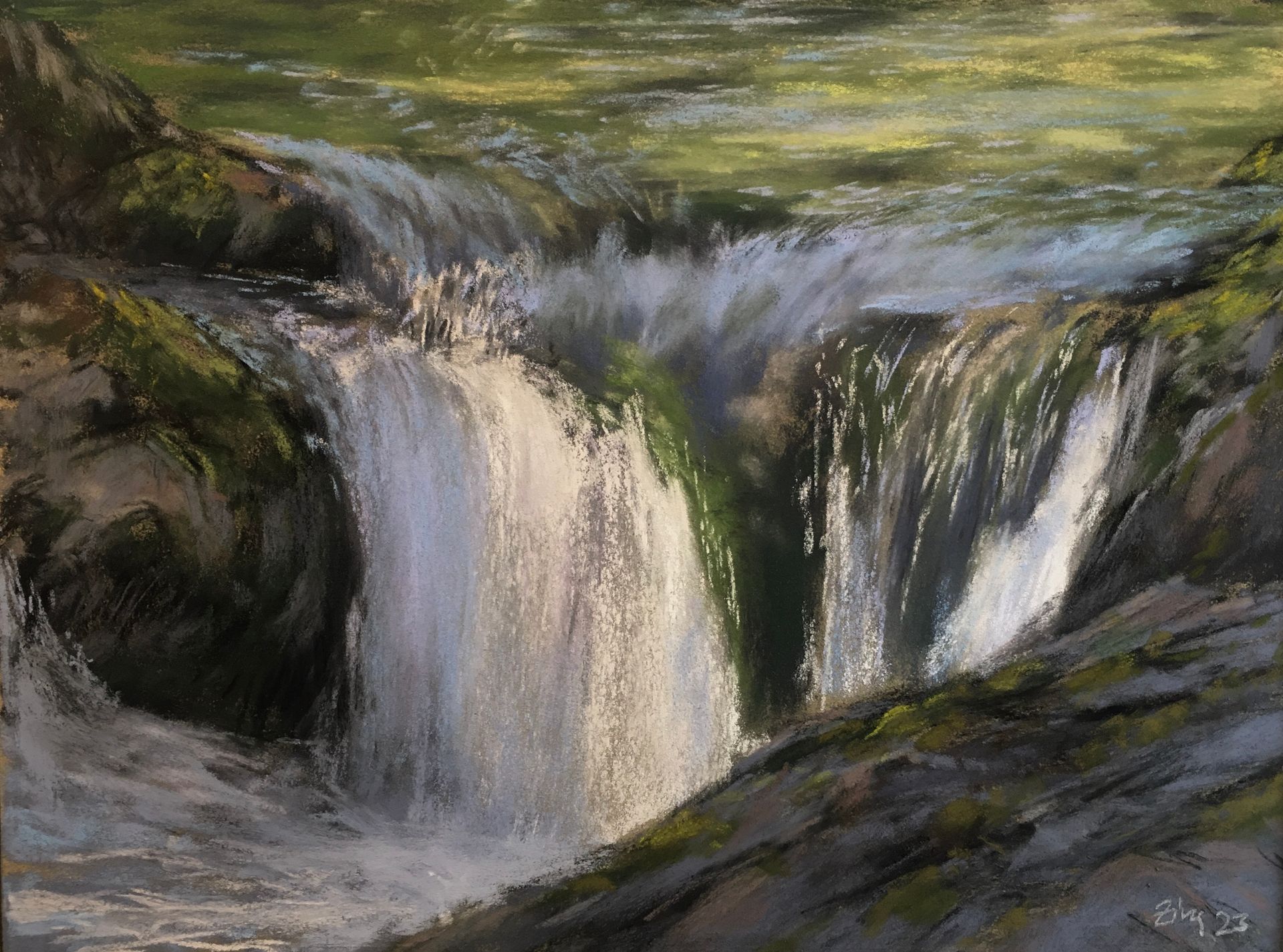 Wildes Wasser - Pastell, 30x40cm (2023) Wildes Wasser - Pastell, 30x40cm (2023)