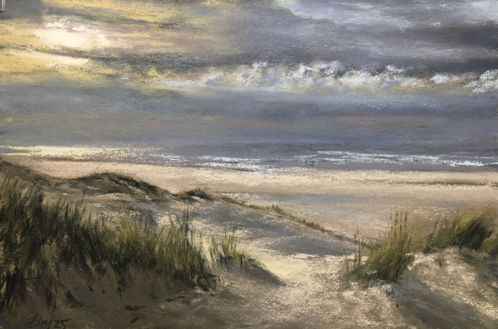 Abend in den Dünen - Pastell, 27x30cm (2025) Abend in den Dünen - Pastell, 27x30cm (2025)