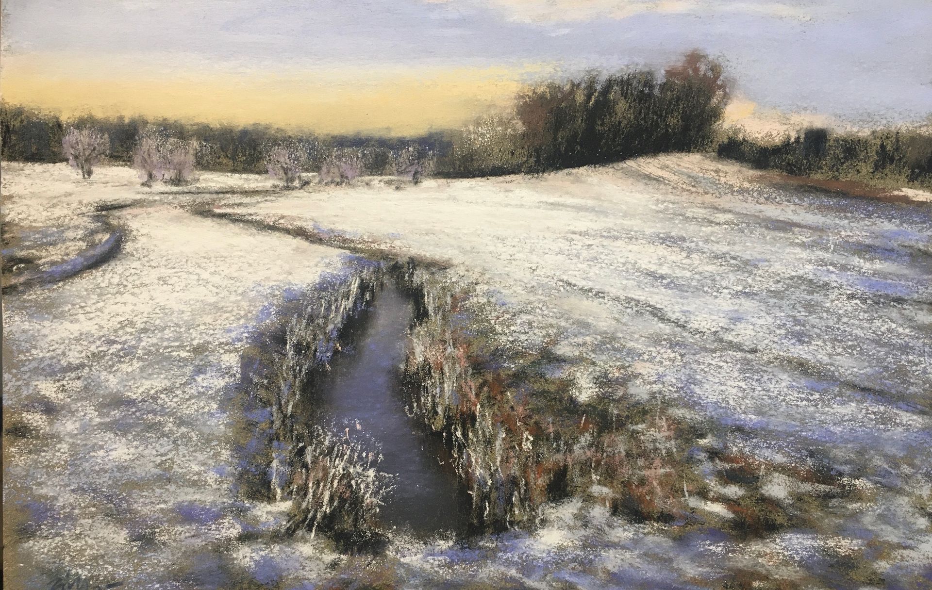 Feld im Winter - Pastell, ca. 28x40cm (2025) Feld im Winter - Pastell, ca. 28x40cm (2025)