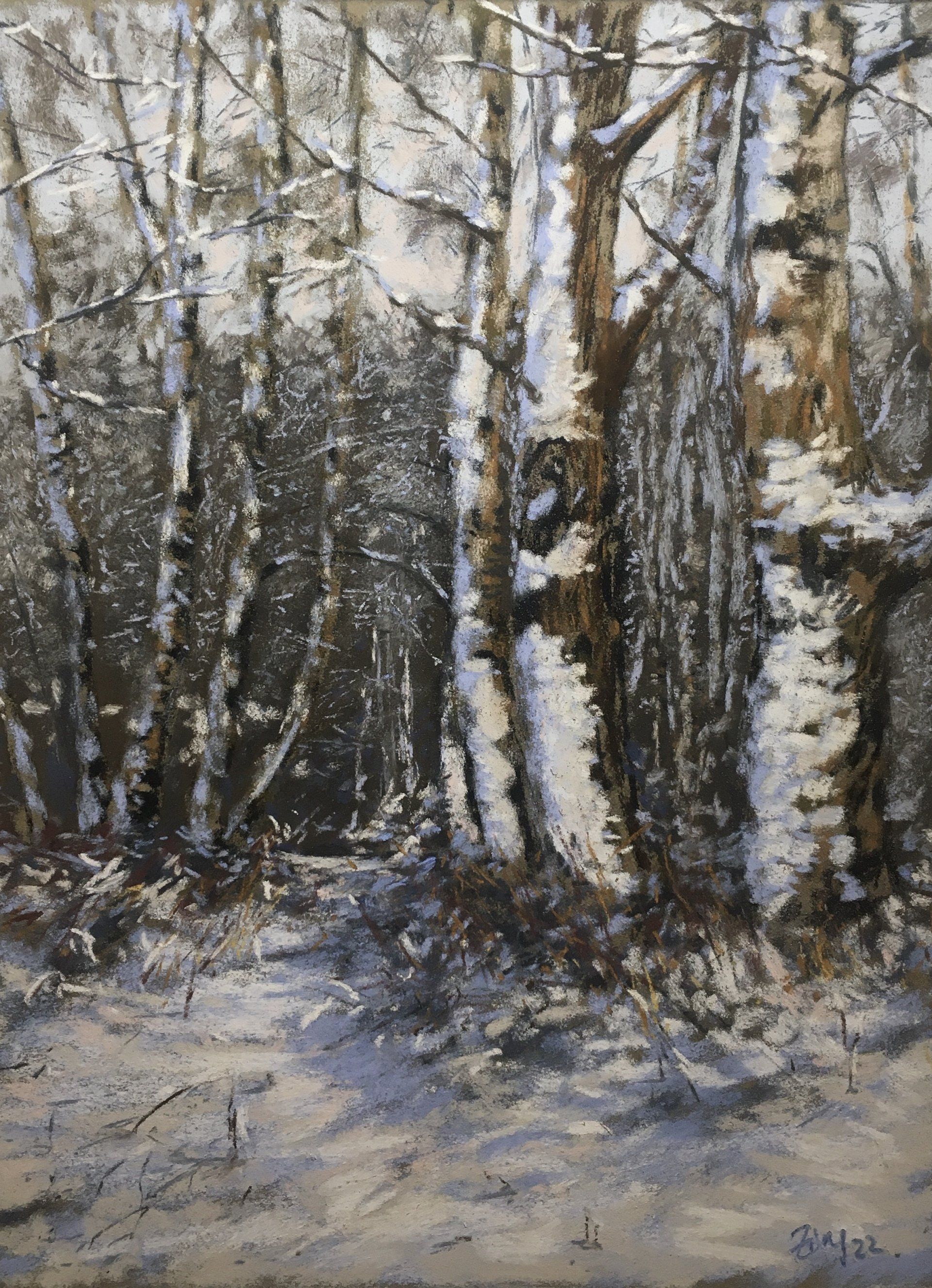 Winterbäume - Pastell, 40x30cm (2022) Winterbäume - Pastell, 40x30cm (2022)