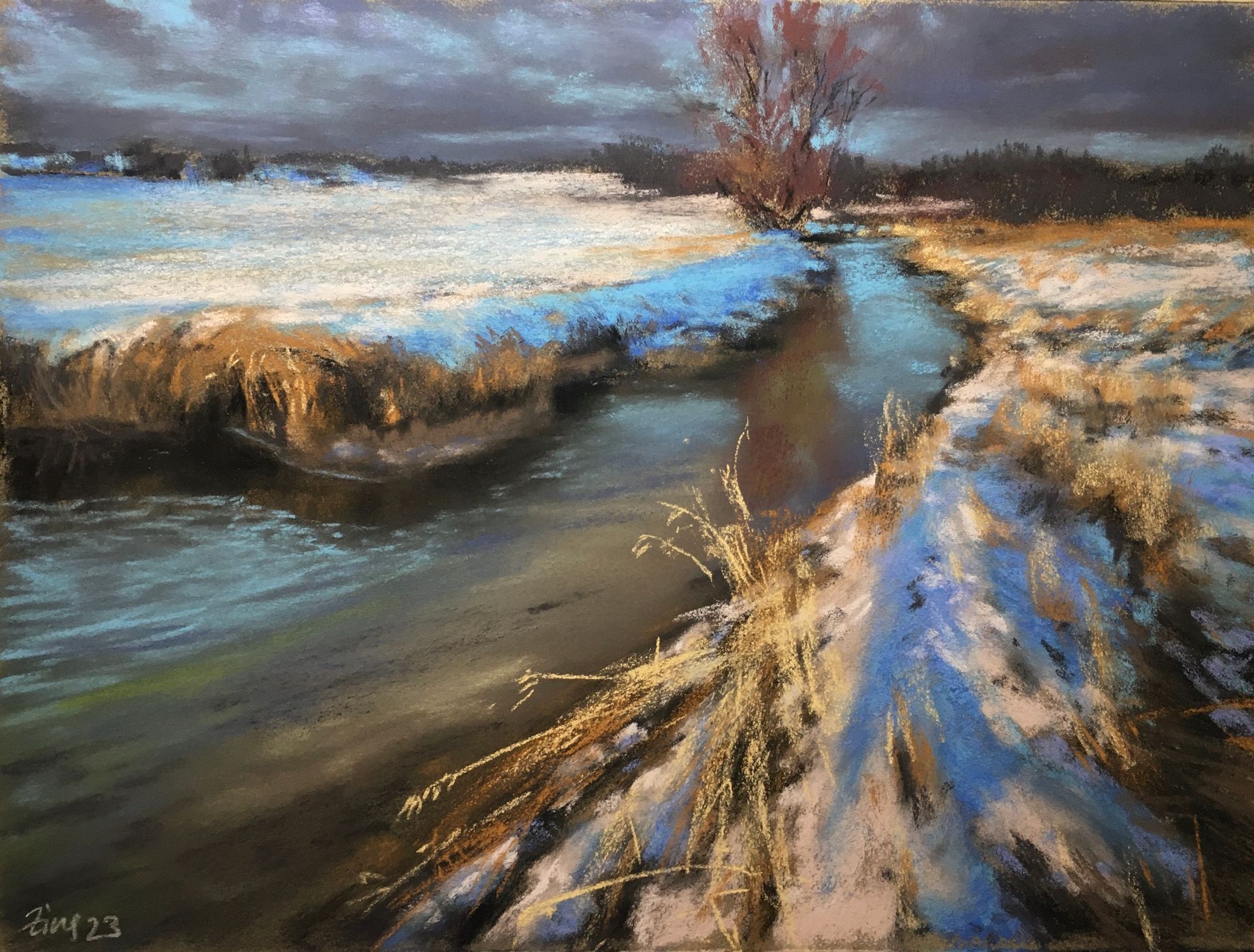 Winterhimmel - Pastell, 30x40cm (2023) Winterhimmel - Pastell, 30x40cm (2023)