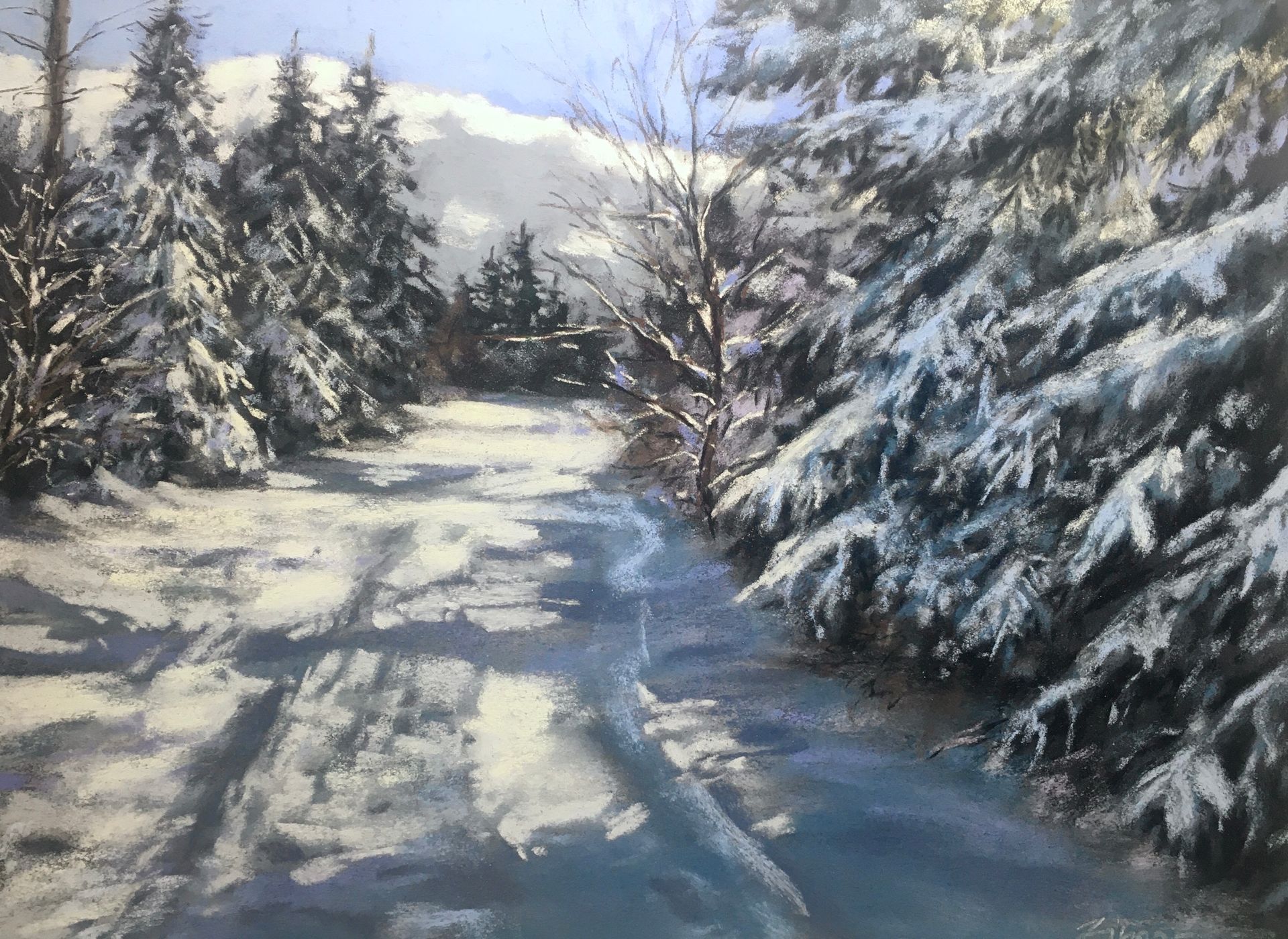 Winterspaziergang - Pastell, 30x40cm (2025) Winterspaziergang - Pastell, 30x40cm (2025)