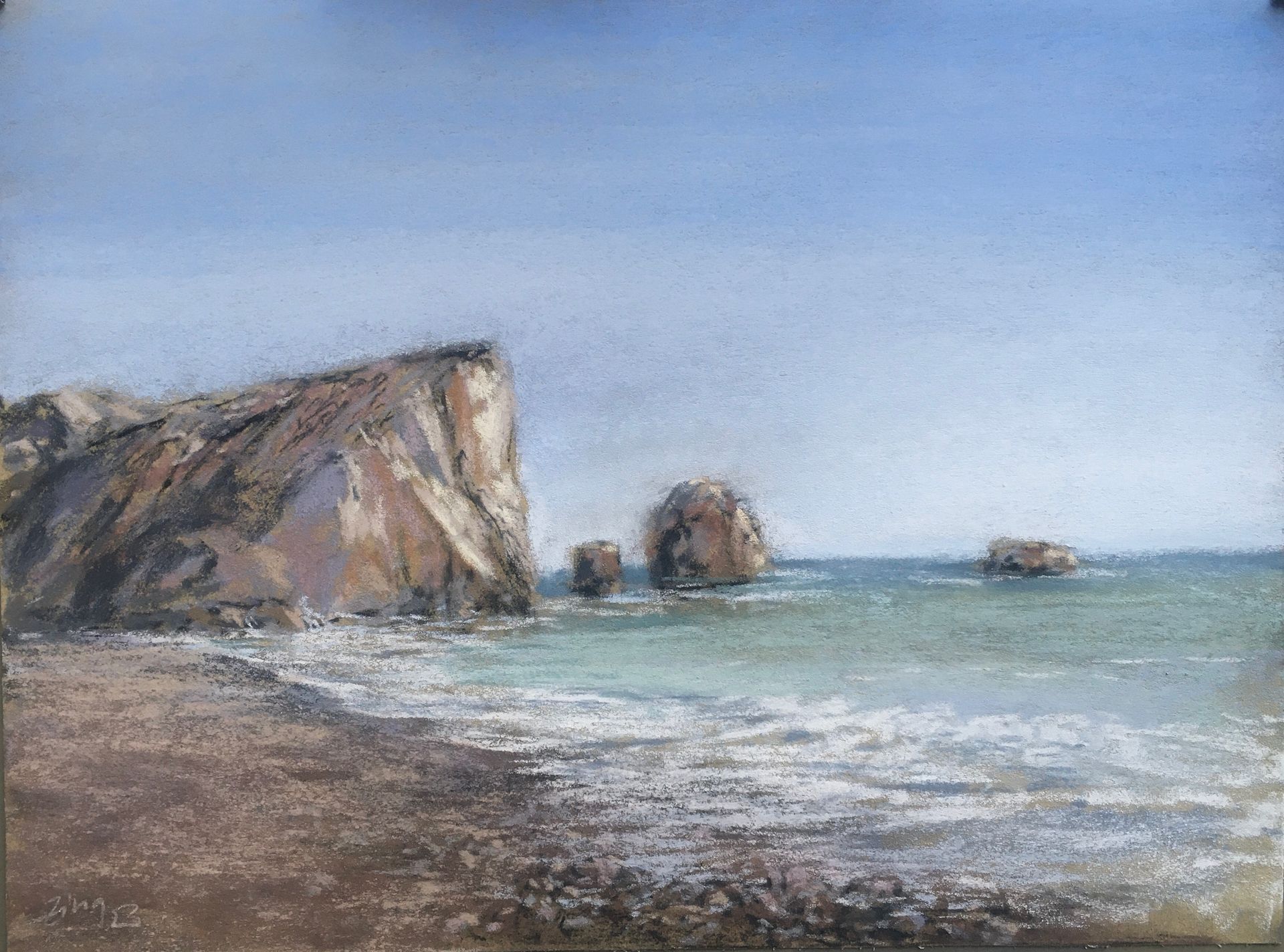 Am Strand auf Zypern - Pastell, 30x40cm (2023) Am Strand auf Zypern - Pastell, 30x40cm (2023)