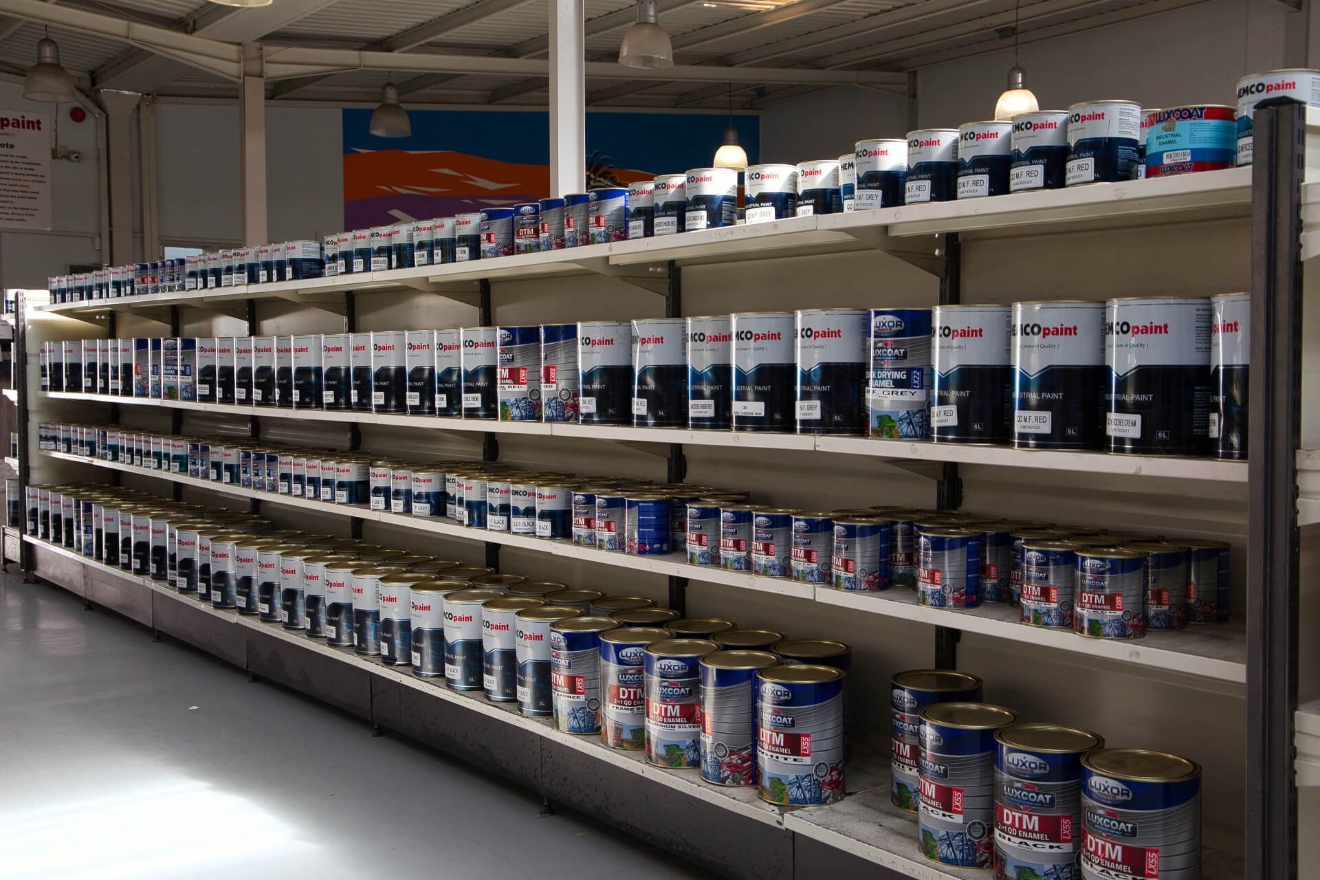 Large selection of car paints