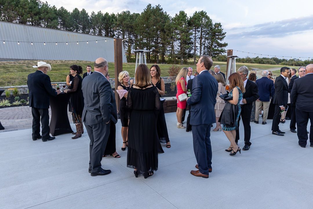 Display tables lines up at a fundraising event.