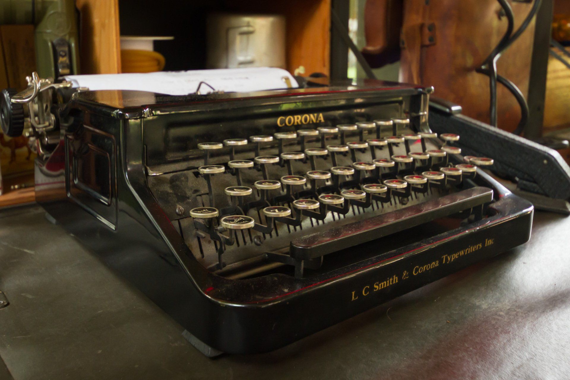An antique manual typewriter