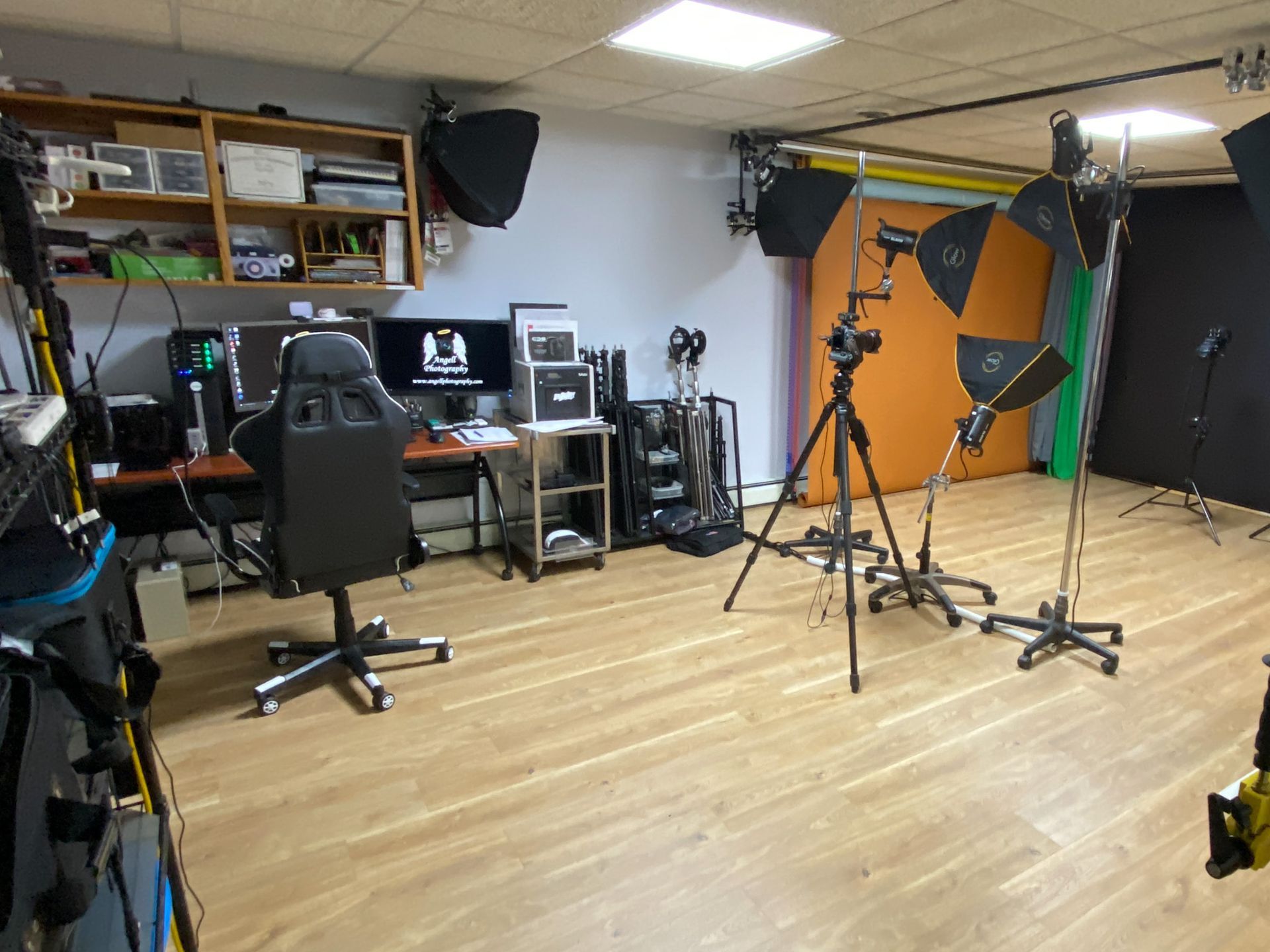 A photography production studio.