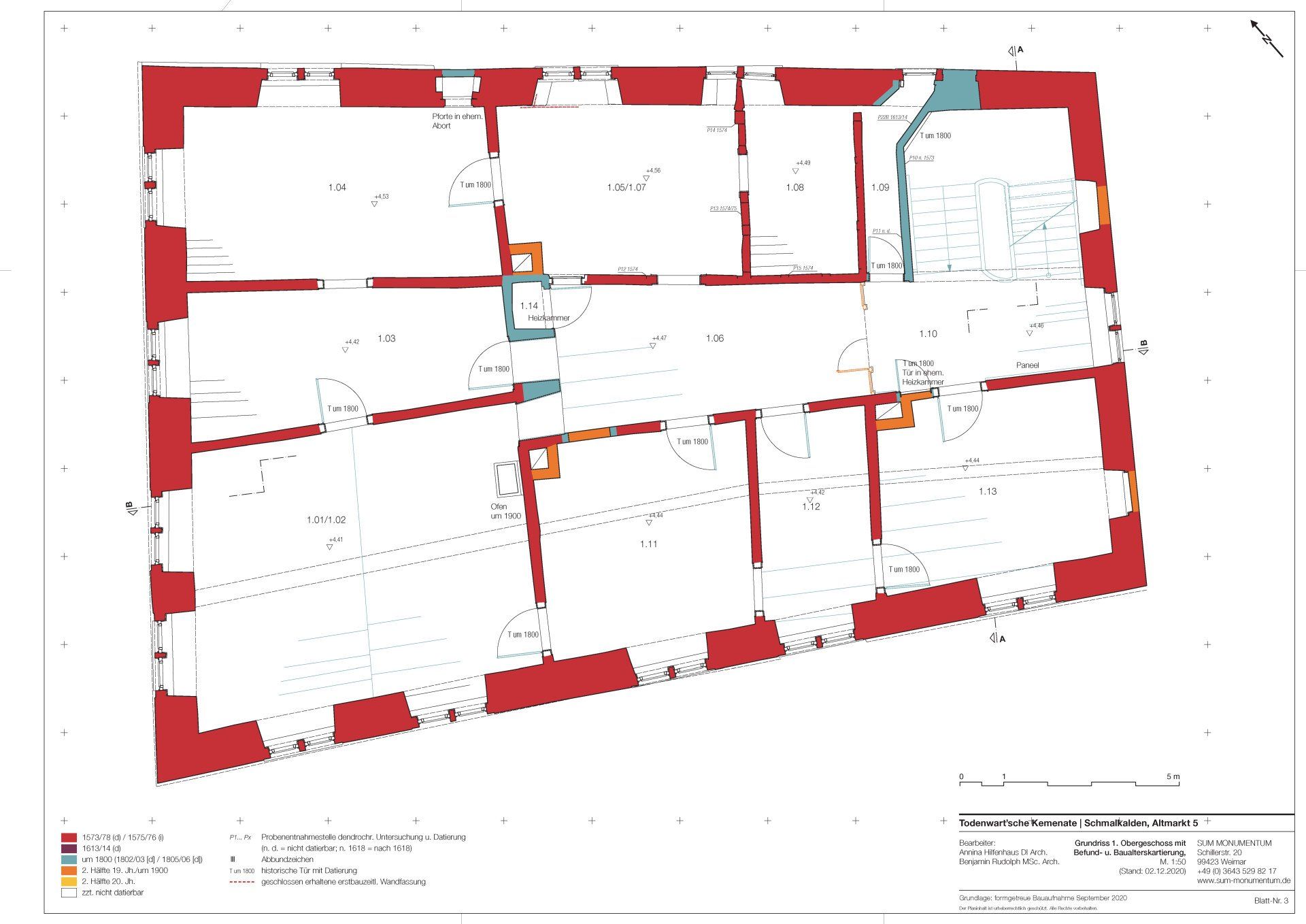 Bad Frankenhausen, Am Anger 14, Befund- und Baualterskartierung, 2019