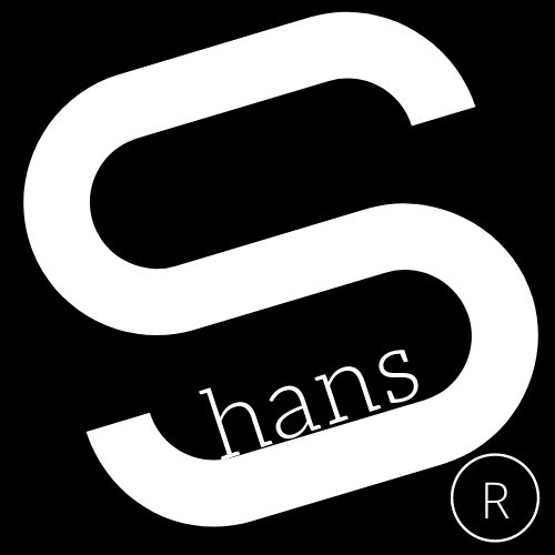 Shans Marketing logo: stylized letter “S” emblem
