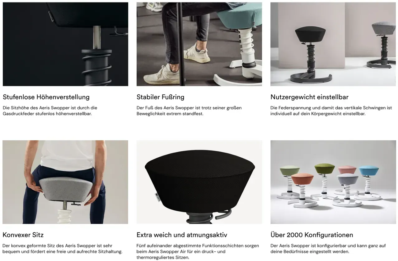 Ergonomischer Sitzhocker von Aeris Ergonomischer Sitzhocker von Aeris