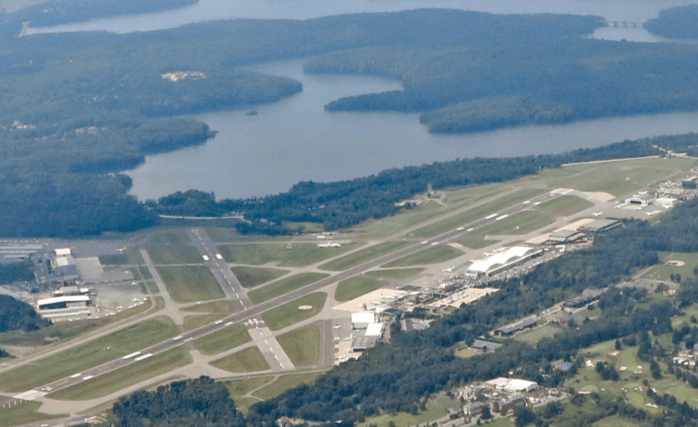 Westchester County Airport, HPN, Rye Lake and the Kensico Reservoir