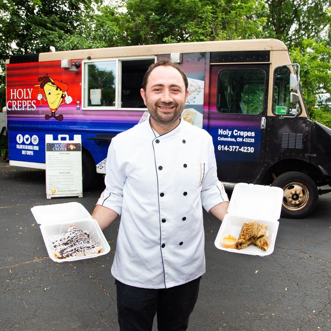Holy Crepes Owner Enis holy crepes columbus ohio food truck