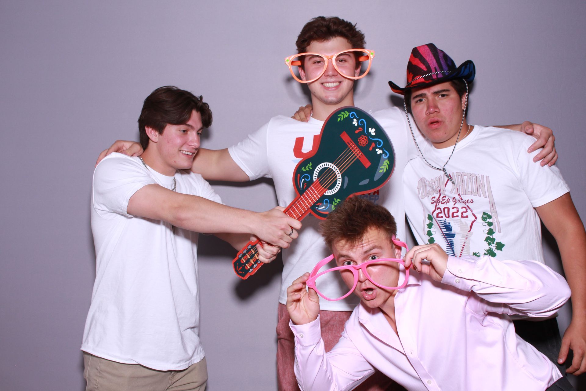 University of Arizona fun photo booth with props celebration in Tucson Arizona with fraternity