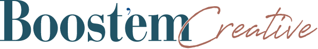 design, content, strategy Boostem Creative logo