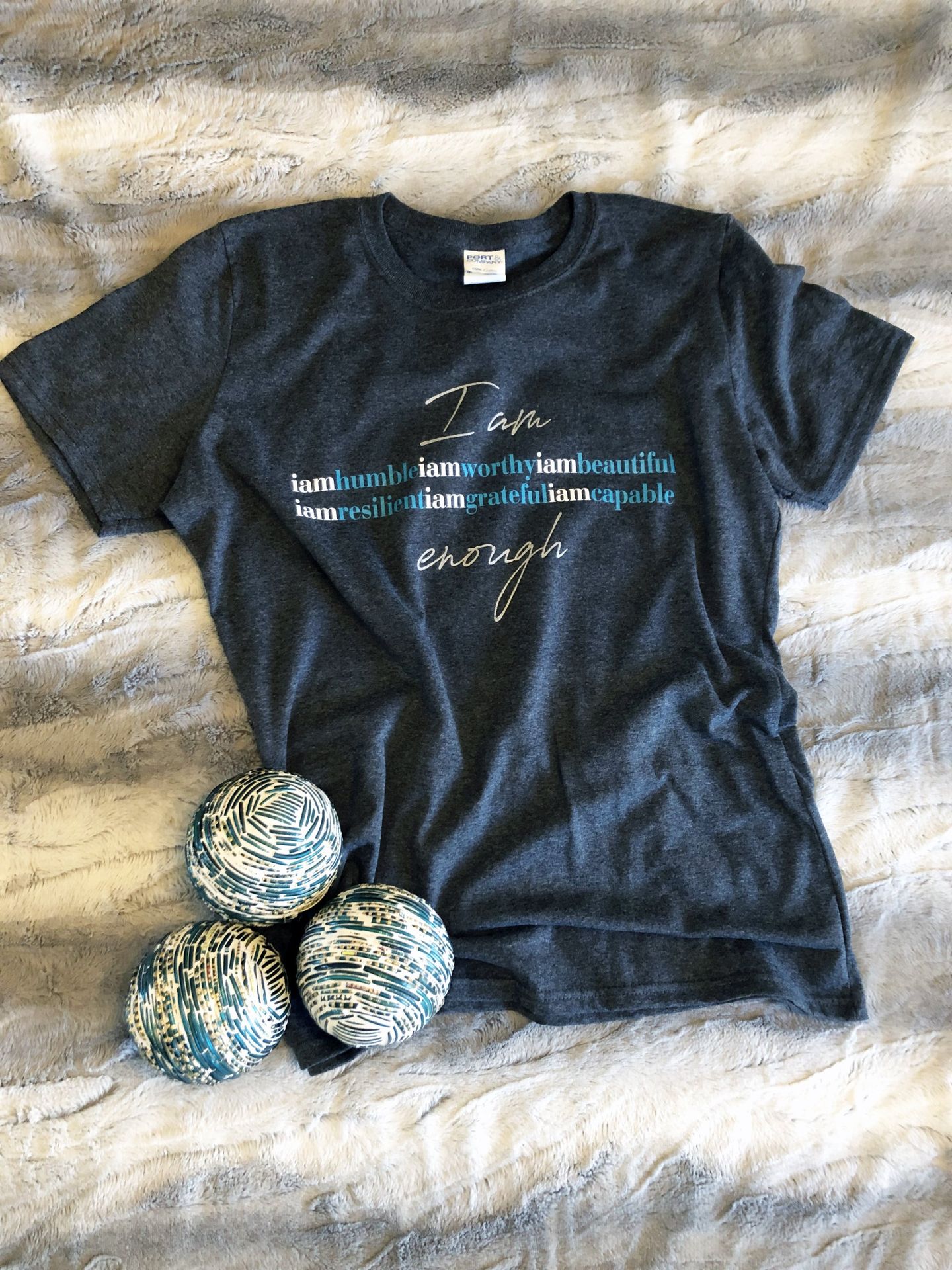 Available in Md, Lg, Xl CHARCOAL GRAY women's tee,