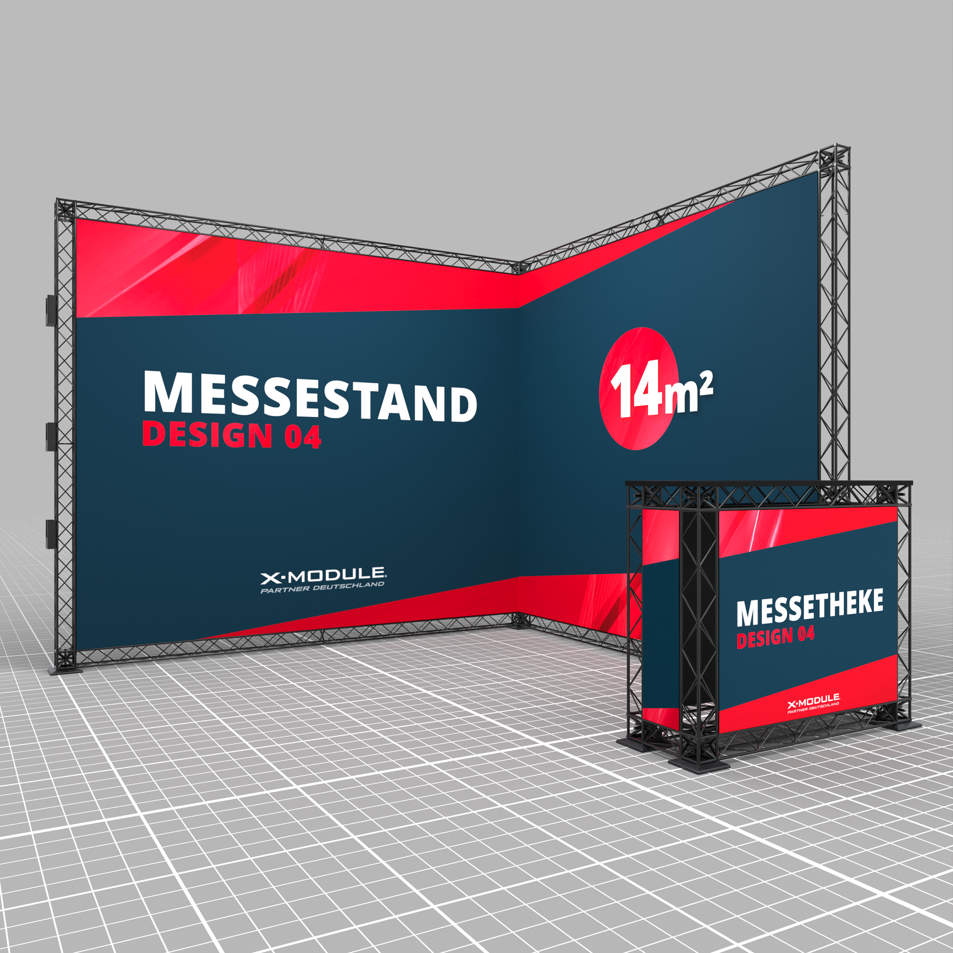 Eine Produktvisualisierung eines Messestand