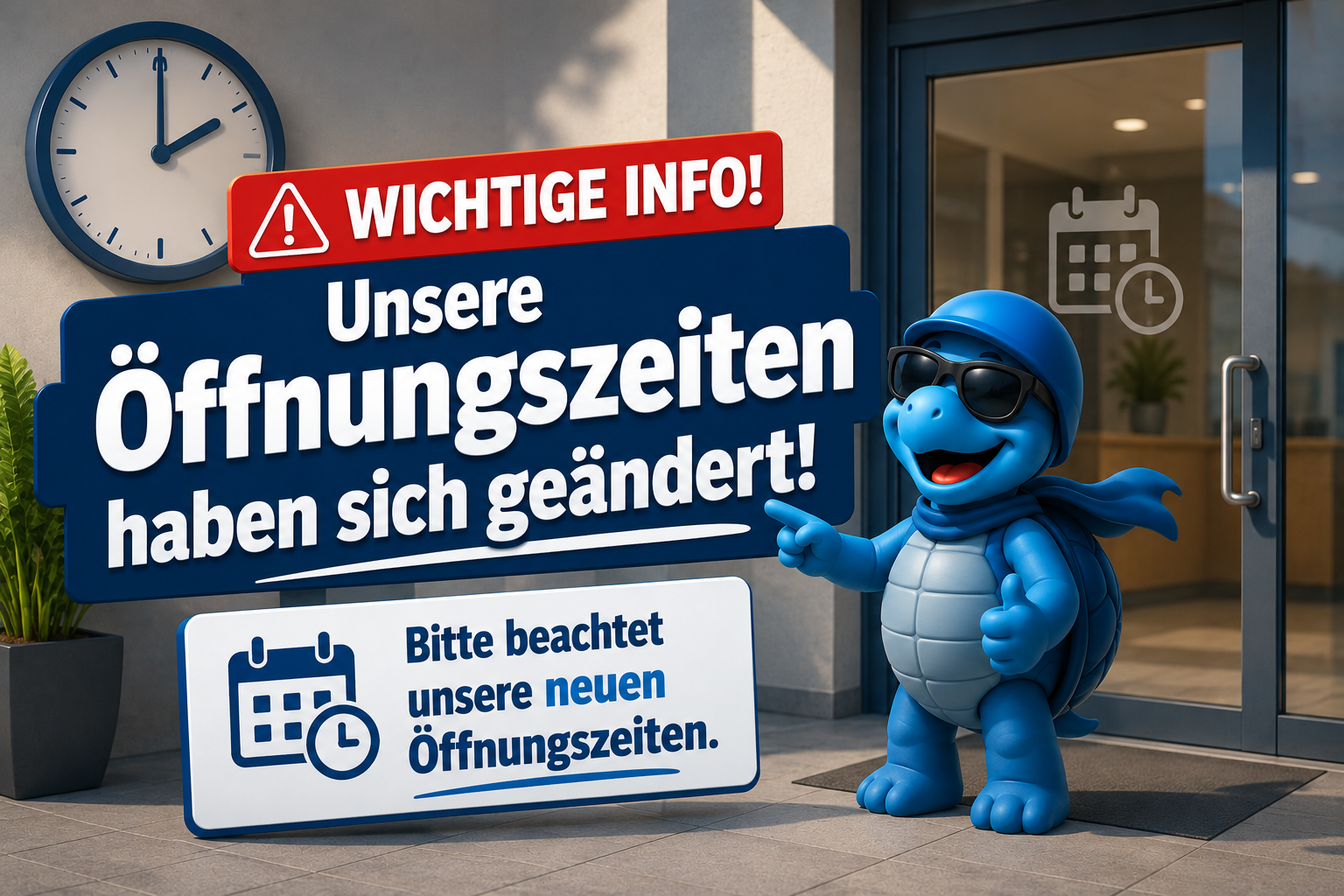 Geänderte Öffnungszeiten