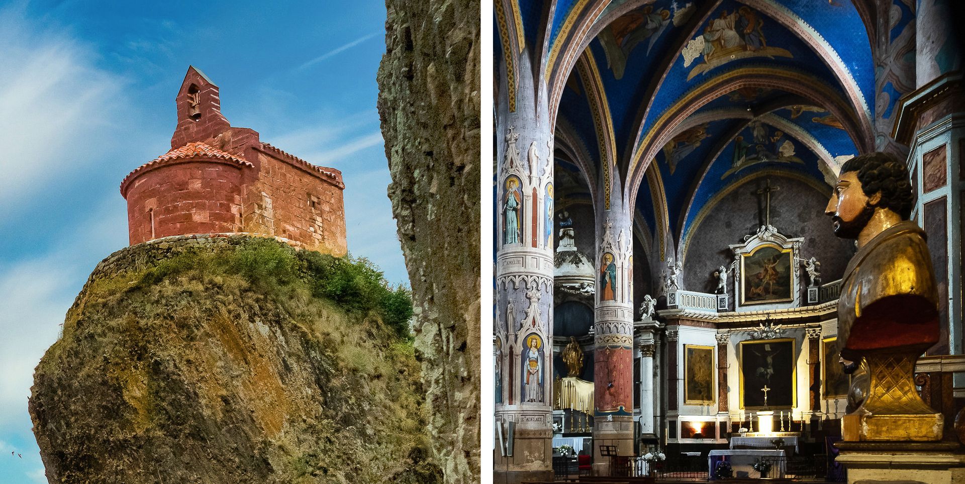 Chapelle du Château d'Arlempdes et d'une Eglise en Haute-Garonne.