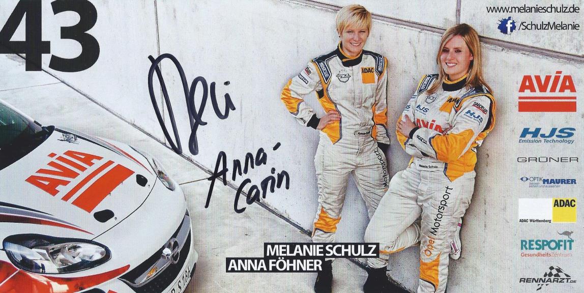 Autogramm Melanie Schulz und Anna Föhner Opel