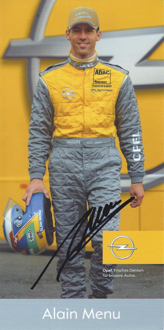 Autogramm Alain Menu Opel