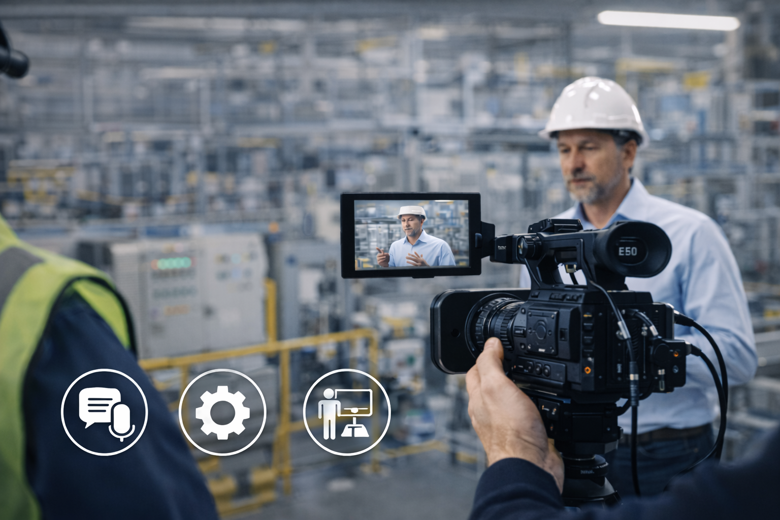 Vidéaste en tournage dans l’agroalimentaire