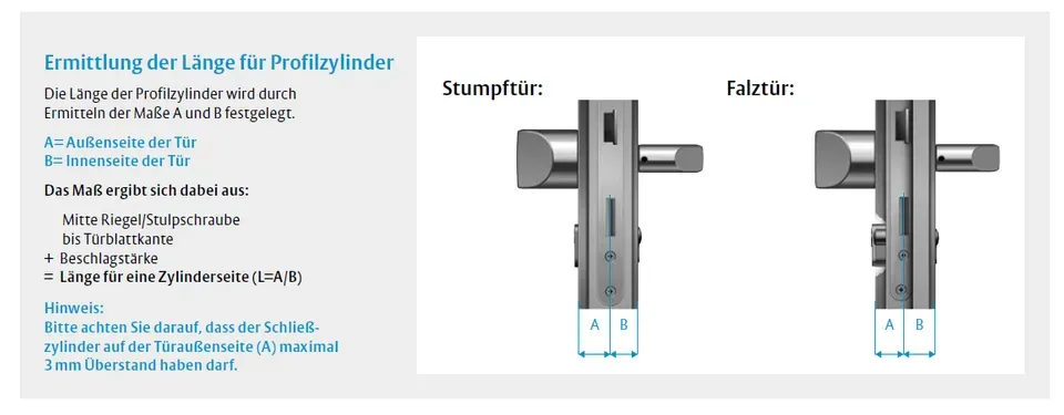 Schließzylinder und Profilzylinder messen Schließzylinder und Profilzylinder messen