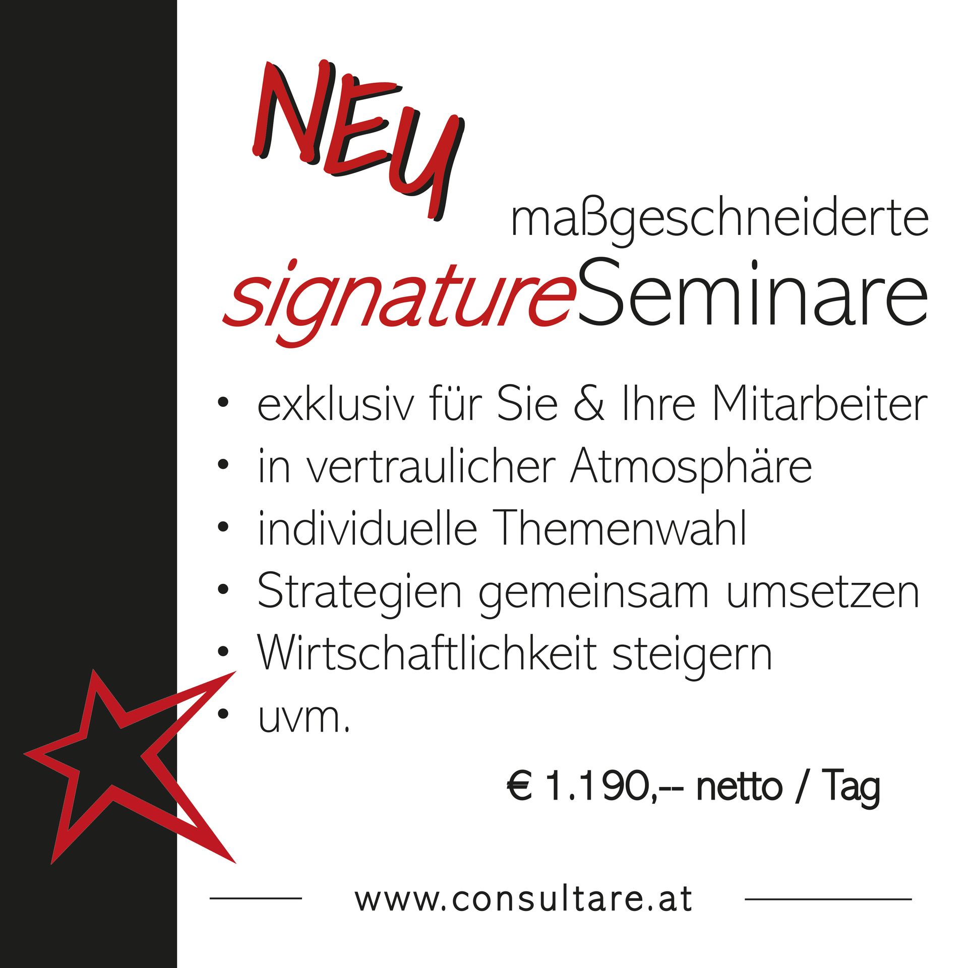 veranstalten Sie Ihr eigenes Hausseminar - Ihre Themen, Ihr Betrieb, Ihre Mitarbeiter und Ihr Erfolg - Consultare Unternehmensberatung