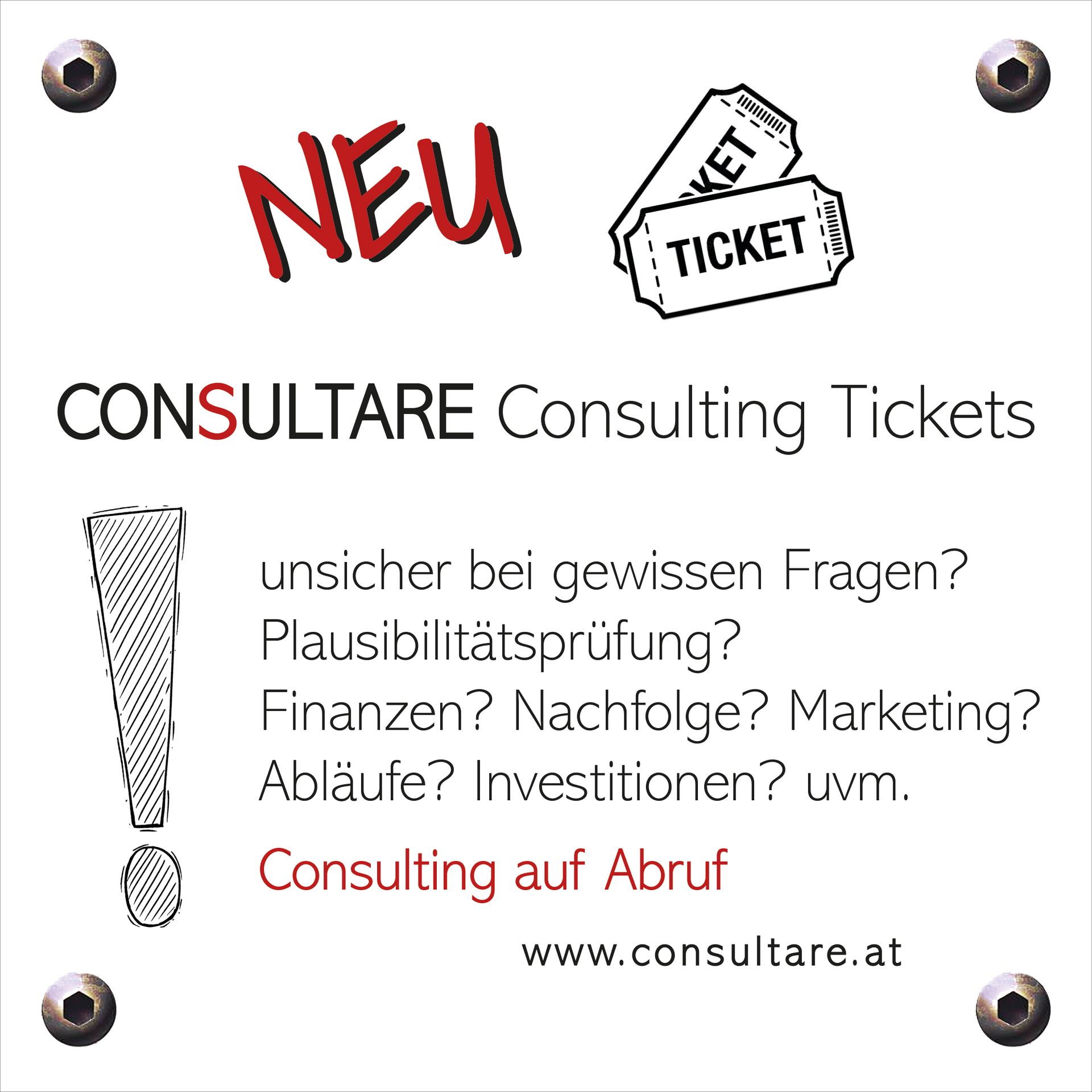 consultare.at Consulting Tickets - Ihr Begleitschutz in allen Situationen - Christian Marchel