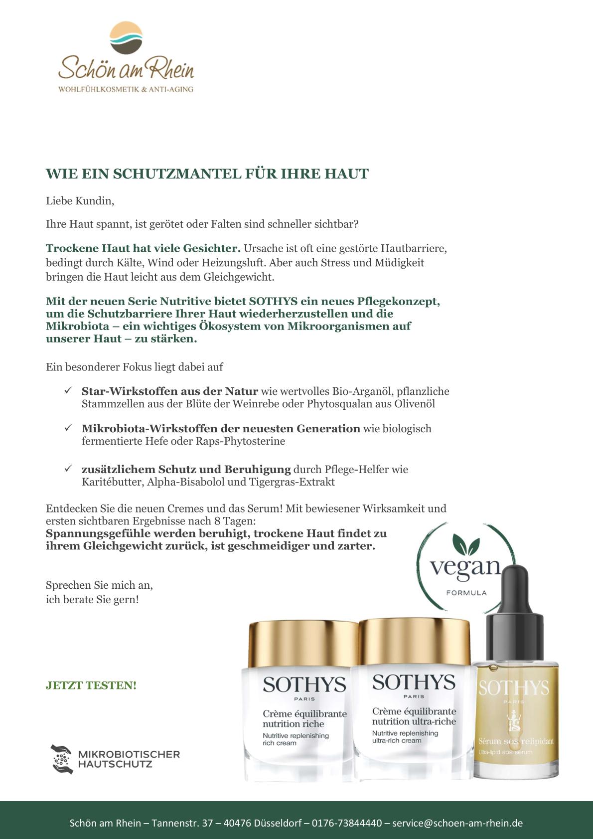 Sothys Produkte schön am rhein trockene haut nutritive