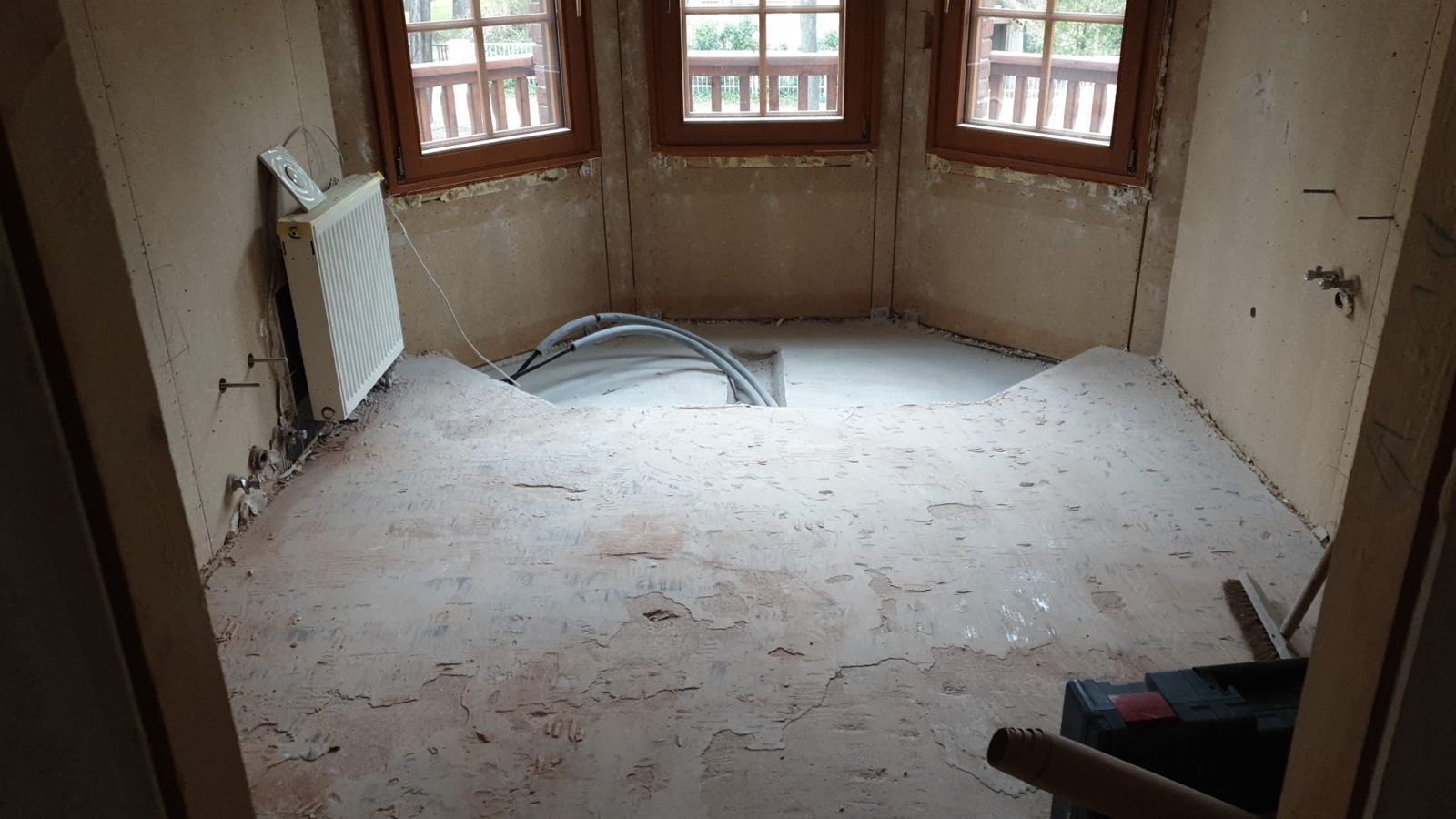 Ein Raum im Trockenbau zustand