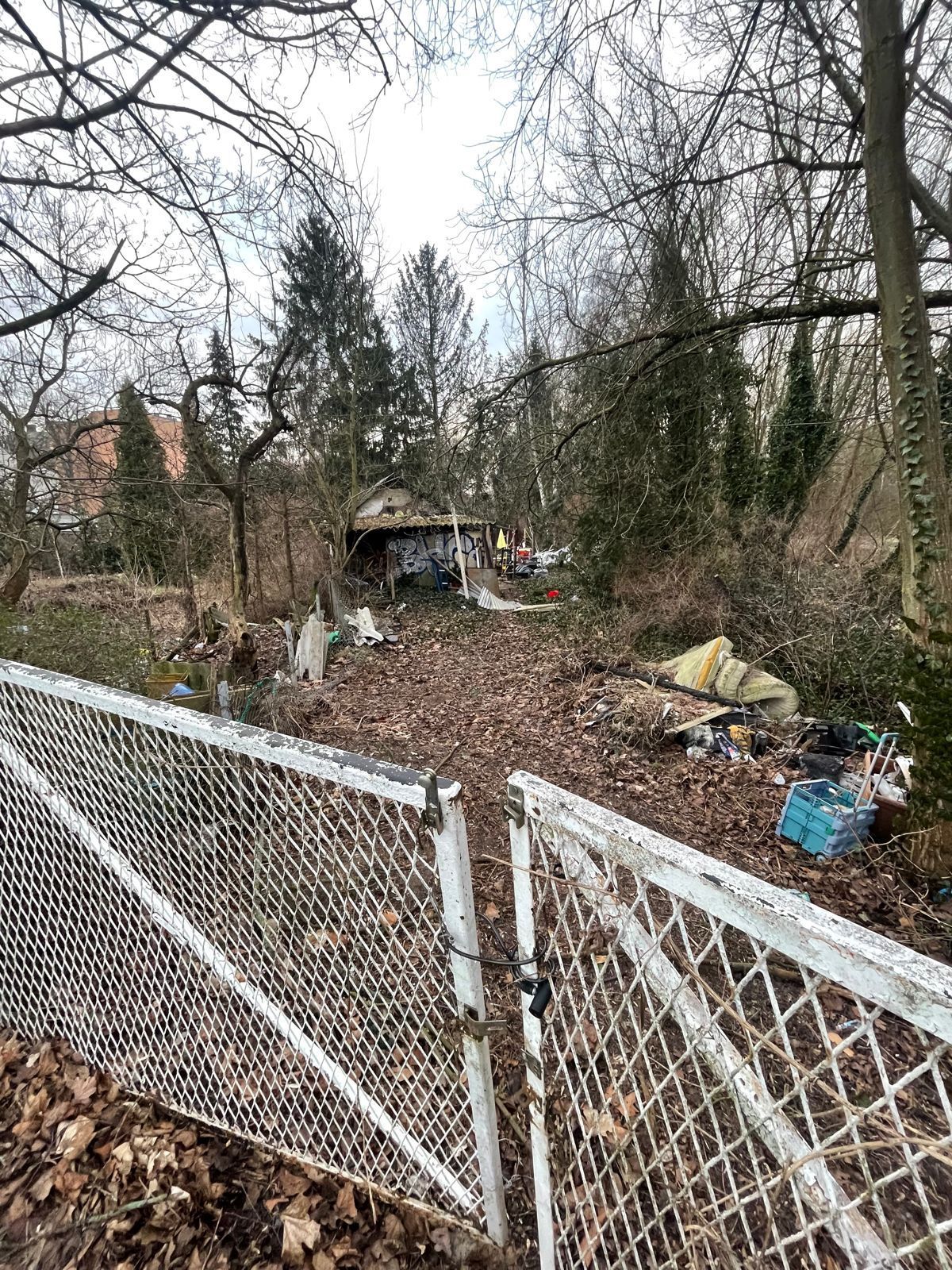 Ein Grundstück das Entrümpelt wird