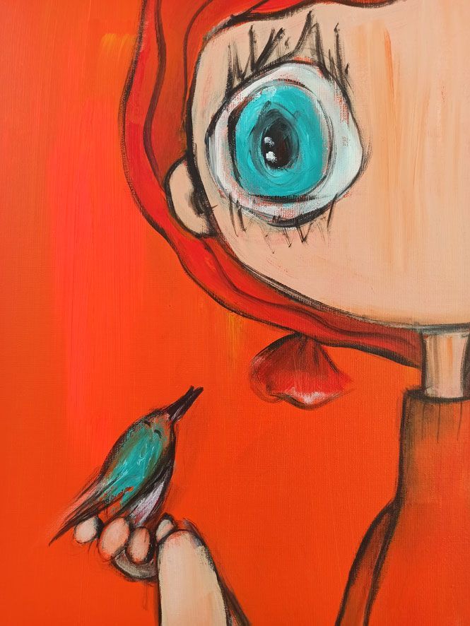 Megg. Original figurative painting by Eva Hidalgo, contemporary, poetic, and inspired by her inner world.
