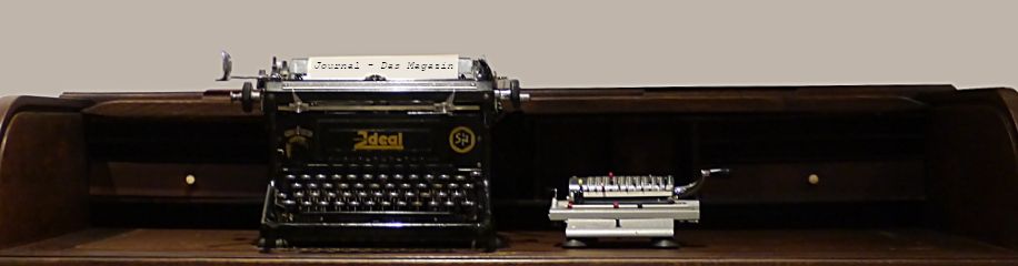 Schreibtischmotiv, Schreibmaschine, historisch