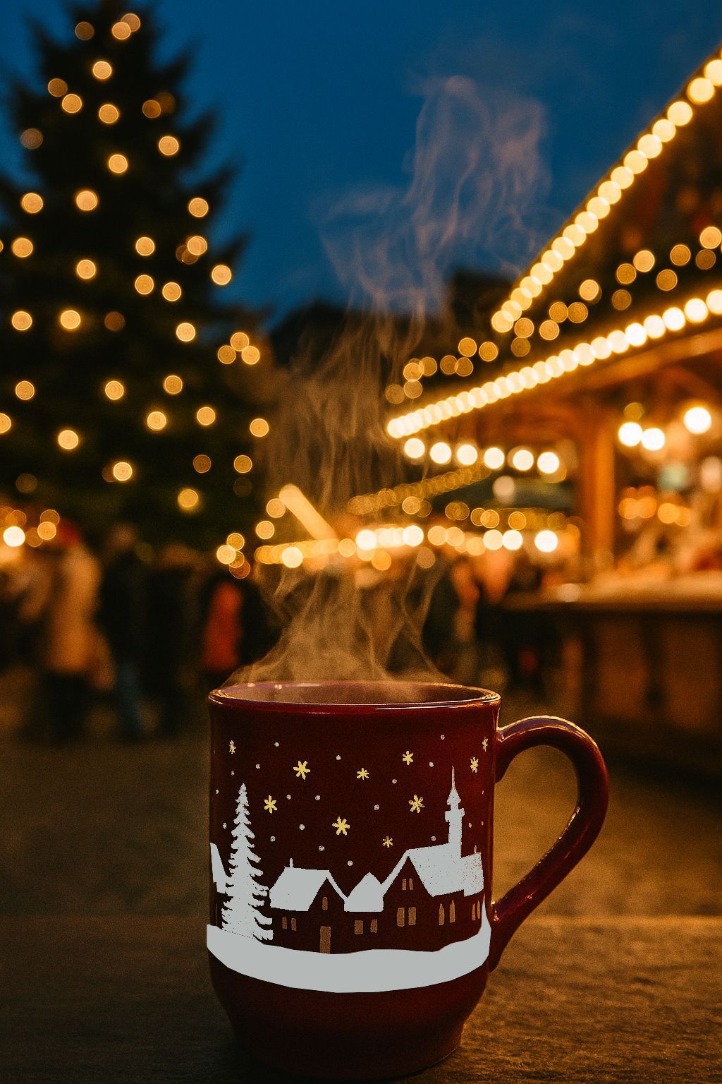 Glühweinbecher auf dem Weihnachtsmarkt, generiert mit ChatGPT, 01.12.2025 Glühweinbecher auf dem Weihnachtsmarkt, generiert mit ChatGPT, nachbearbeitet, 01.12.2025