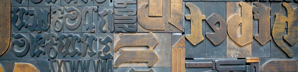 Buchstabenbild, Plakatschriften, Holz, historisch Journal - der neue Kopf!