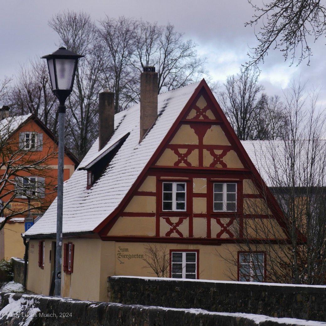 Historisches Fachwerk in Dinkelsbühl, Dezember 2024