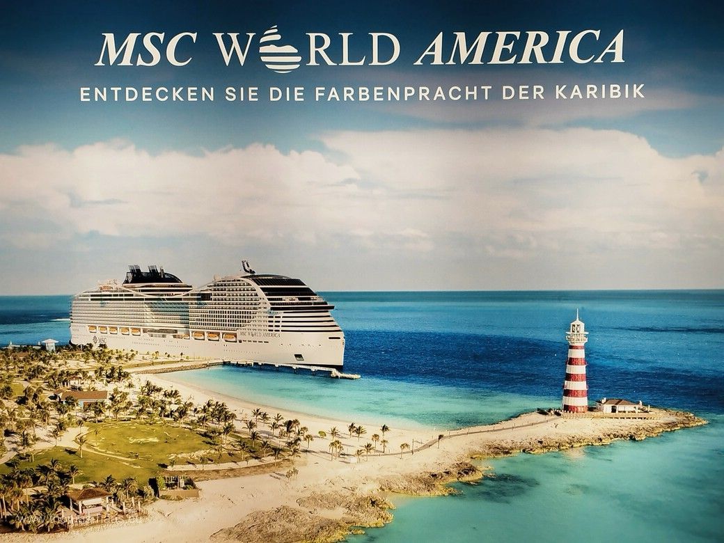 Werbewand MSC World AMERICA auf der CMT 2025 Werbewand MSC World AMERICA auf der CMT 2025