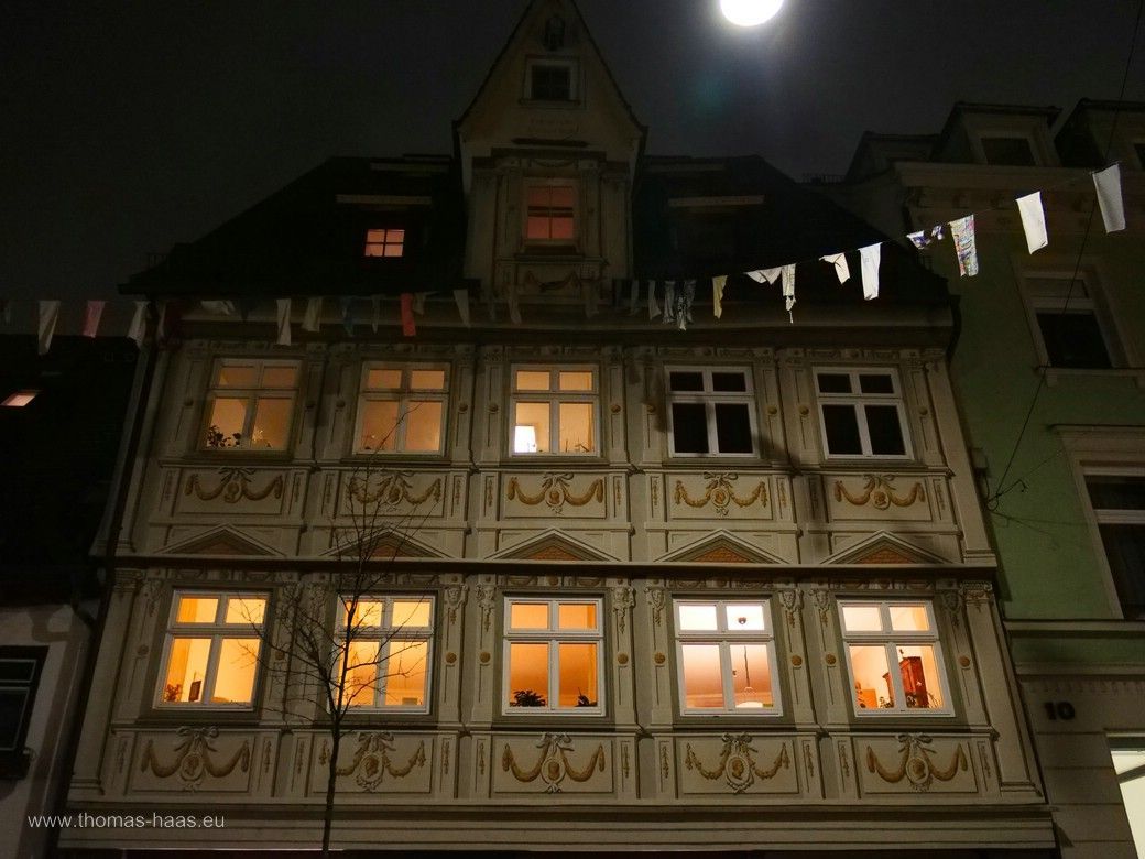 Ulm bei Nacht, Herrenkellergasse, Jan. 2025 Ulm bei Nacht, Herrenkellergasse, Jan. 2025