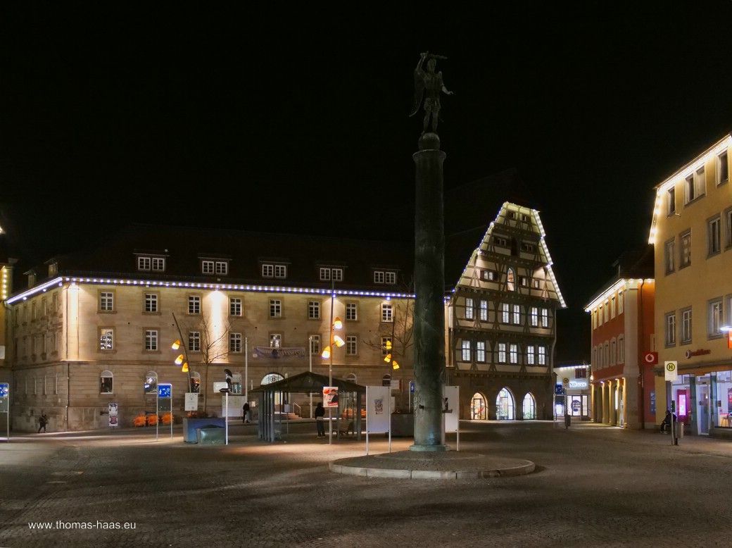 Marktplatz und Heilig-Geist-Spital in Schwäbisch Gmünd bei Nacht, Januar 2026 Marktplatz und Heilig-Geist-Spital in Schwäbisch Gmünd bei Nacht, Januar 2026