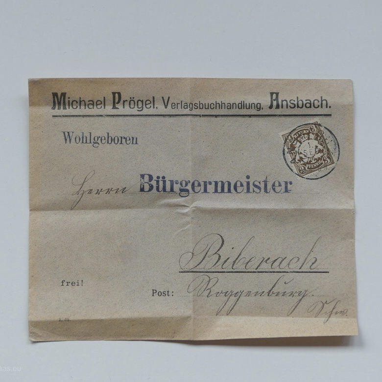 Briefkuvert, 1904, Roggenburg