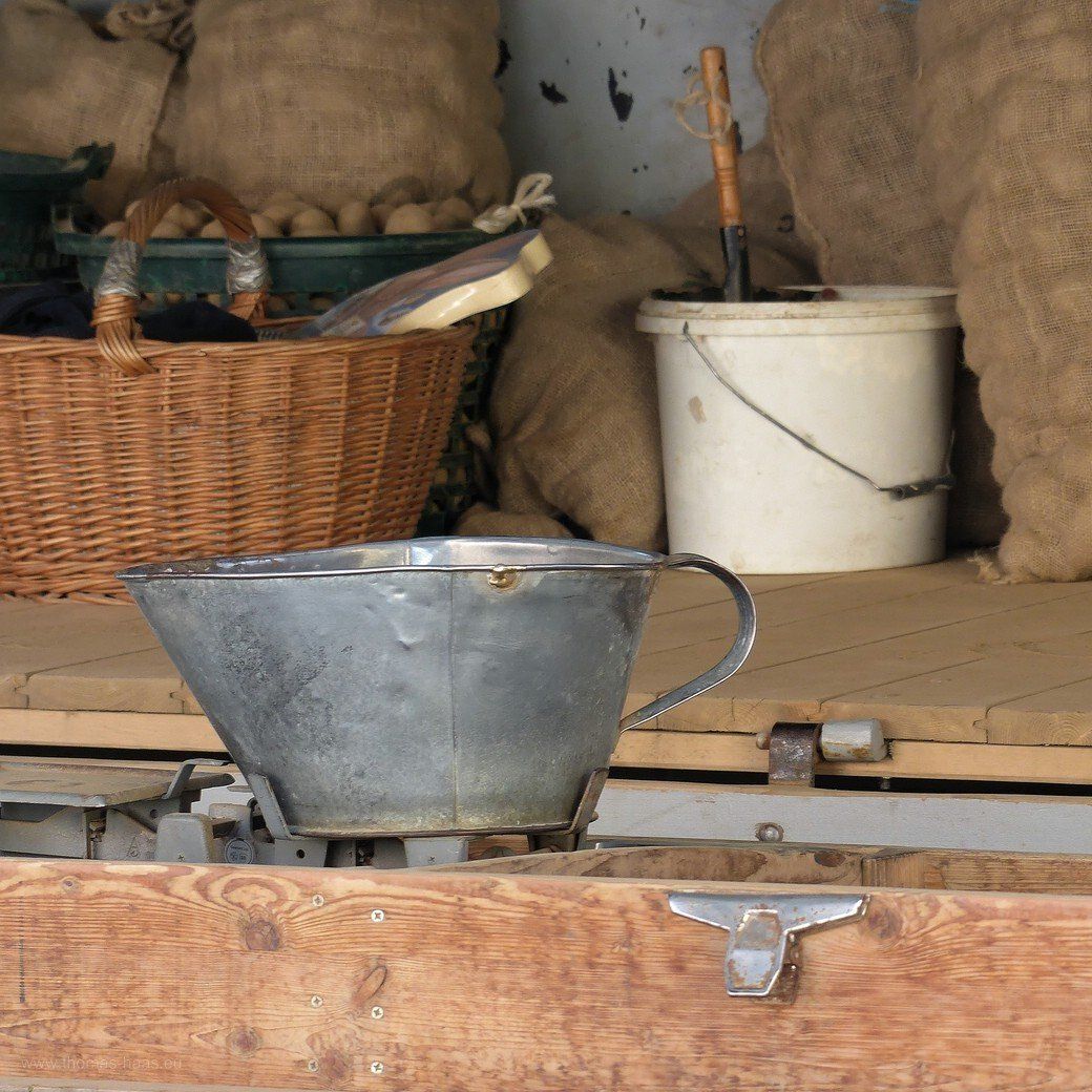 Marktstand, Kartoffeln, Weißenhorn Marktstand, Kartoffeln