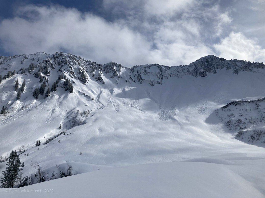 Lawinenkegel auf der anderen Talseite - © by Yannick Musch, 2022 Lawinenkegel auf der anderen Talseite...