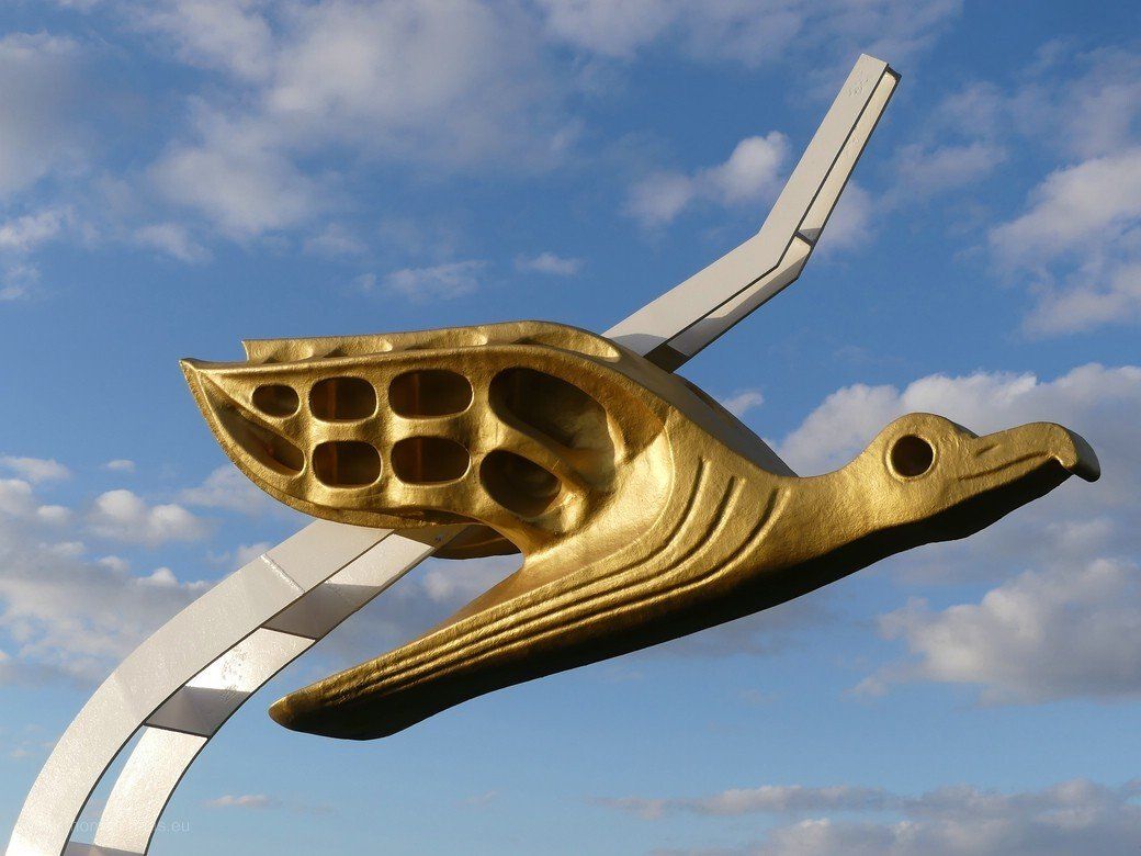 Die Galionsfigur der Gorch Fock, Kappeln, April 2021 Die Galionsfigur der Gorch Fock, Kappeln, April 2021