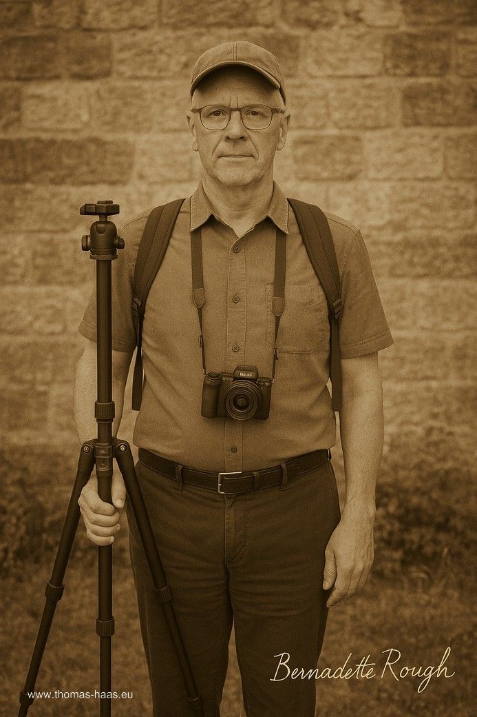 Die Umsetzung durch KI - Ein Fotograf nach dem Bildaufbau des Ausmarschbildes, Version 2 Die Umsetzung durch KI - Ein Fotograf nach dem Bildaufbau des Ausmarschbildes, Version 2