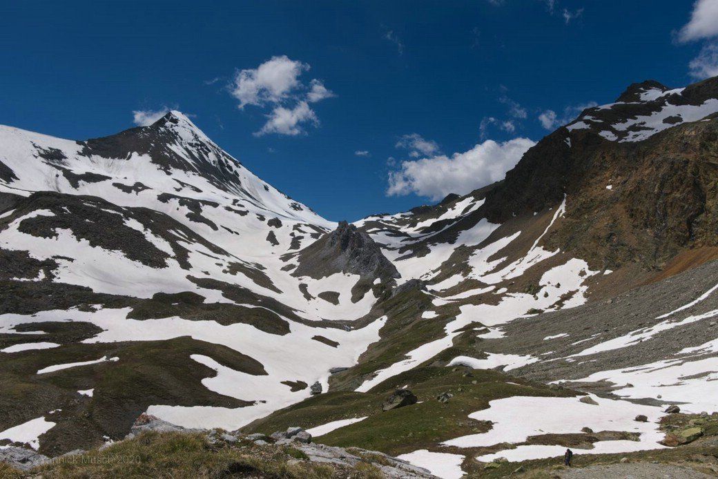 Der Blick zurück, die Abstiegsstrecke...