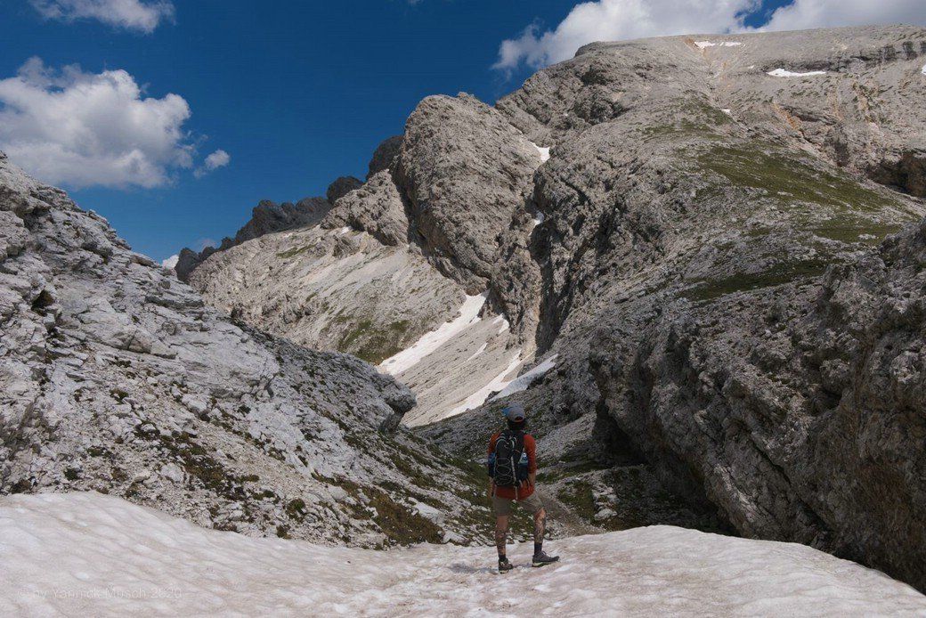 In Italien, über 2.000 Hm, Schneefeld und Sonnenbrand!